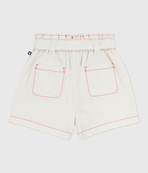 Children's plain cotton shorts white