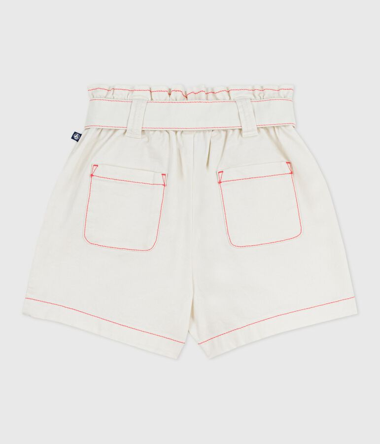Children's plain cotton shorts white