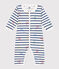 Babies' footless cotton pyjamas with a Paris-themed collar ECUME white/MULTICO white
