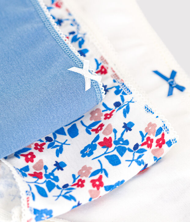 Children's floral-patterned cotton shorties - 3-pack multicolor