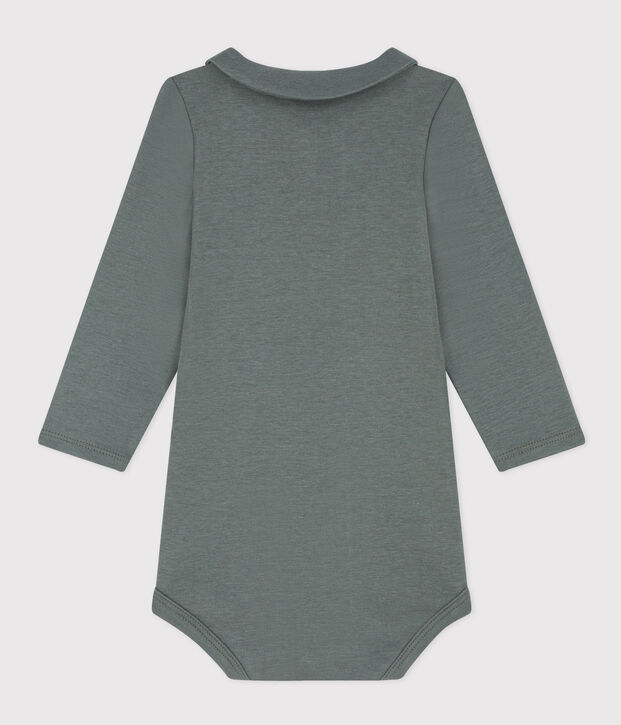 Babies' Long-Sleeved Cotton Bodysuit With Collar THUYA