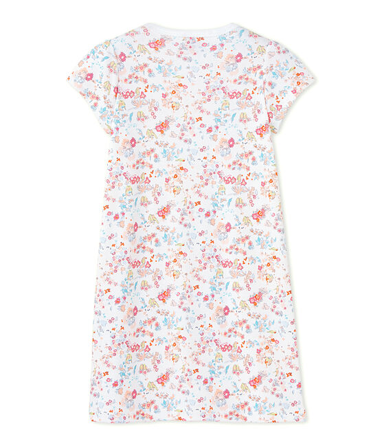 Girls' print nightdress ECUME white/CUPCAKE pink/MULTICO