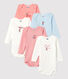 Baby Girls' Long-Sleeved Cotton Bodysuit - 5-Pack