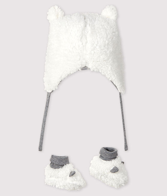 Newborn Baby Sherpa Bonnet and Bootees Set variante 1