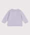 Babies' plain knitted cotton cardigan PARME purple