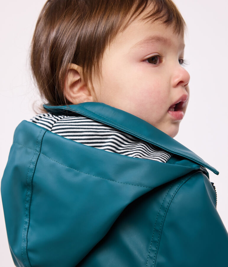 Babies' iconic raincoat in water-repellent fabric green