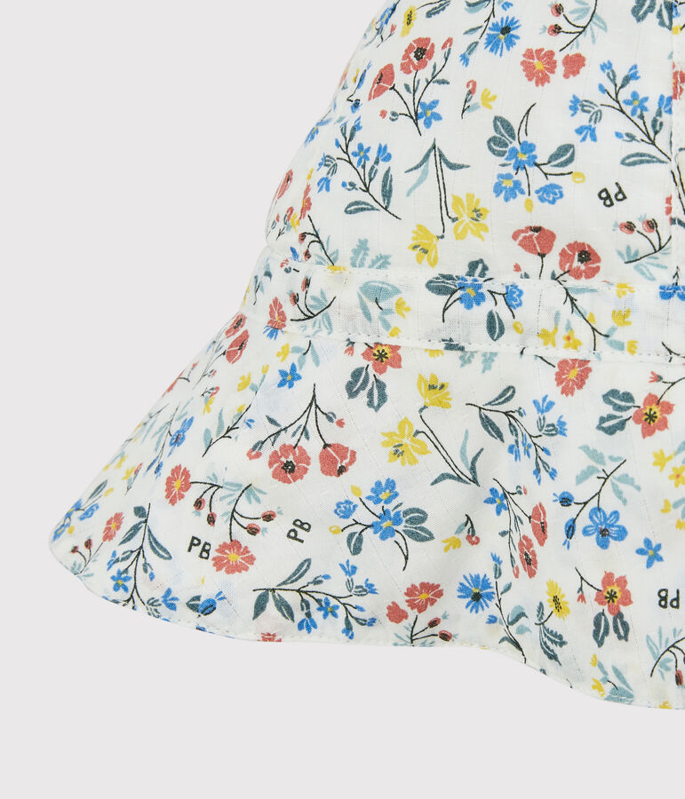 Girls' Poplin Floppy Hat white/multicolor