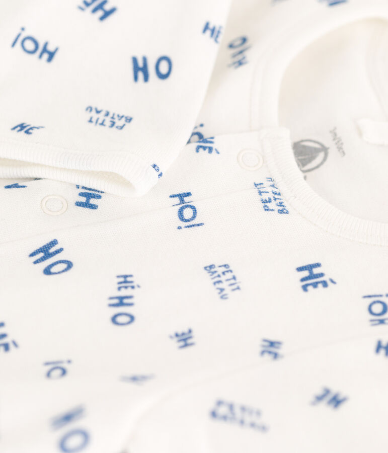 Babies' Heho Tube Knit Bodyjama white/blue