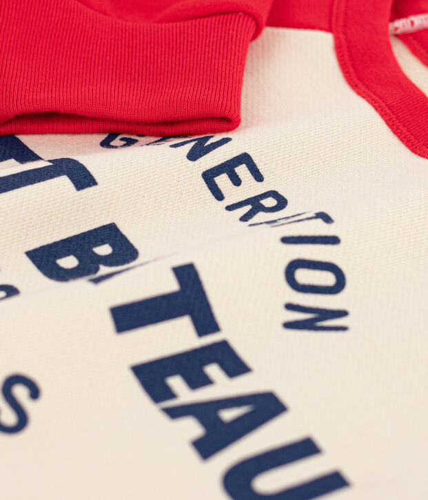 Children's Unisex Fleece Sweatshirt red/ecru