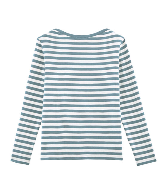 Women's long-sleeved t-shirt FONTAINE blue/MARSHMALLOW white