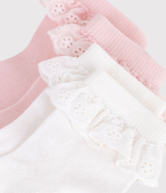 Pack of 2 pairs of babies' cotton socks with frills variante 1