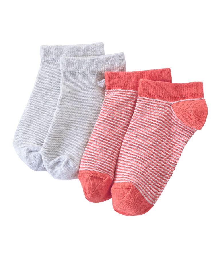 Set of 2 pairs of boy's ankle socks white