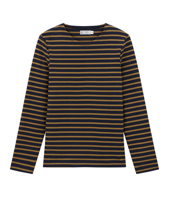 iconic men's breton top SMOKING blue/BRINDILLE brown