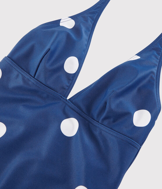Women's Recycled 1-Piece Swimsuit SURF blue/MARSHMALLOW white