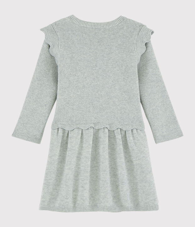 Baby girl's cotton and wool dress grey