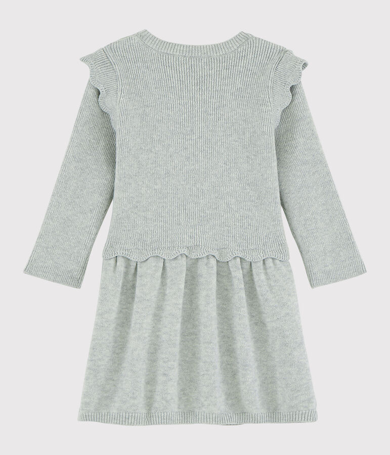 Baby girl's cotton and wool dress grey