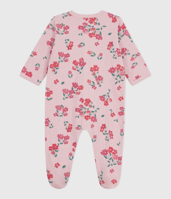 Babies' floral-print tube knit pyjama suit JOLI pink/MULTICO white