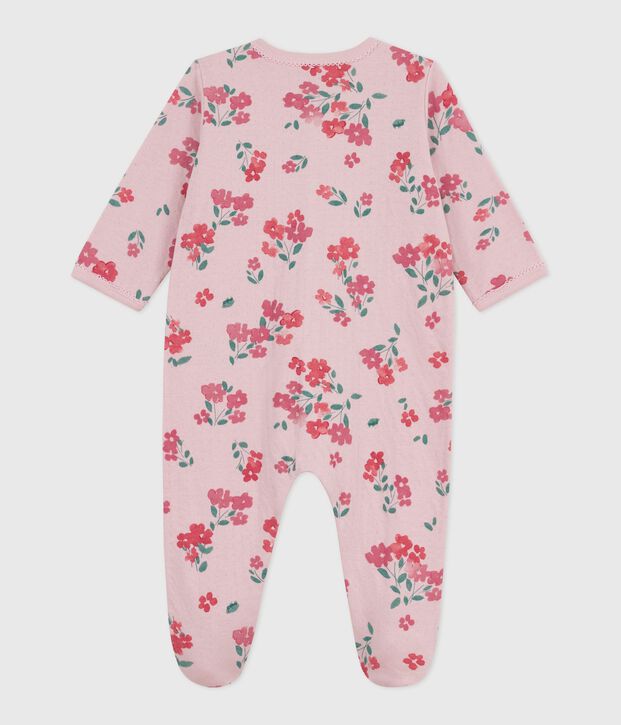Babies' floral-print tube knit pyjama suit pink/multicolor