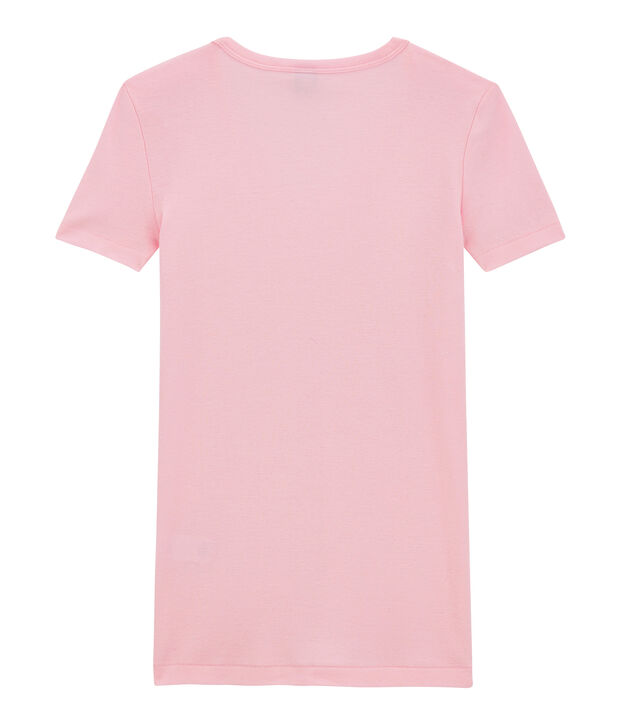 Women's original rib V-neck T-shirt pink