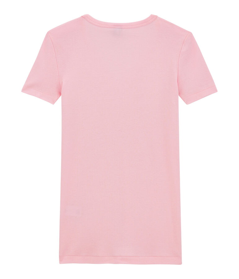 Women's original rib V-neck T-shirt pink