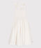 Children's long strappy dress in plain cotton ECUME white
