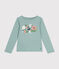 Little girls' long-sleeved rib knit T-shirt PAUL green