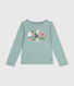 Little girls' long-sleeved rib knit T-shirt