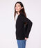 Women's Iconic long-sleeved openwork cotton T-shirt BLACK black
