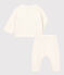 Babies' Wool/Cotton Knit Clothing - 2-Piece Set MARSHMALLOW white
