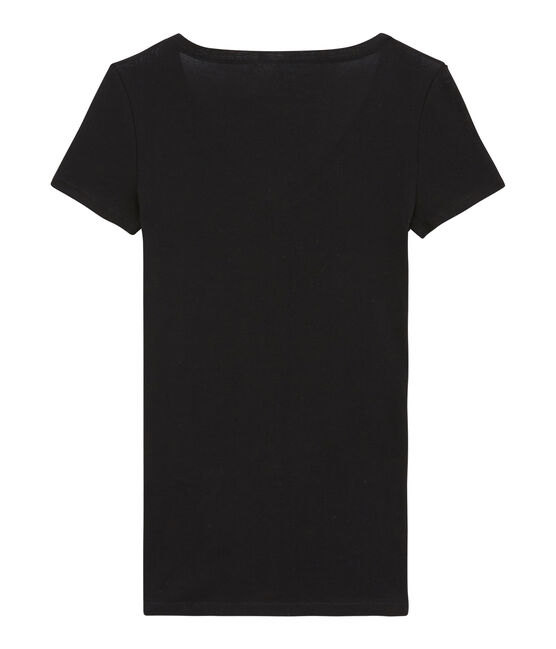 Women's short-sleeved lightweight cotton t-shirt NOIR black