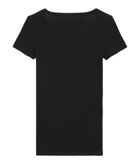 Women's short-sleeved lightweight cotton t-shirt NOIR black
