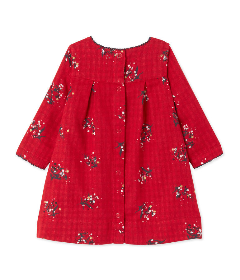 Baby girl's printed double knit dress red/multicolor