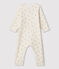 Babies' Footless Organic Cotton Bodyjama MARSHMALLOW white/MULTICO white