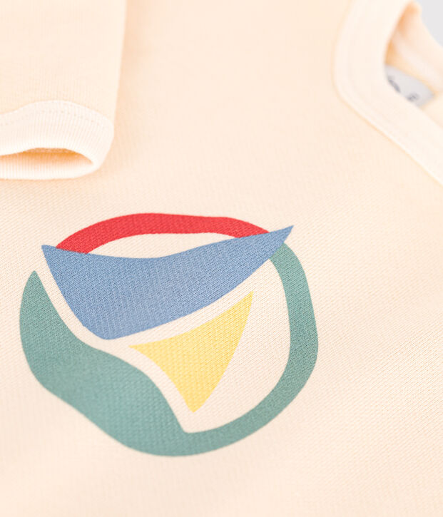 Babies' fleece sweatshirt Ecru