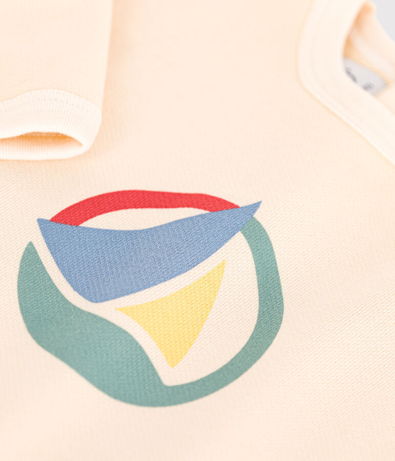 Babies' fleece sweatshirt Ecru