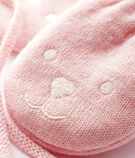 Baby's unisex fleece-lined mittens MINOIS pink