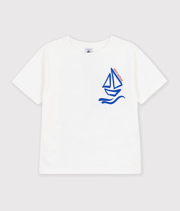 Children's short-sleeved printed T-shirt white