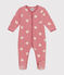 Babies' heart pattern velour pyjamas ROSEWOOD pink/MARSHMALLOW