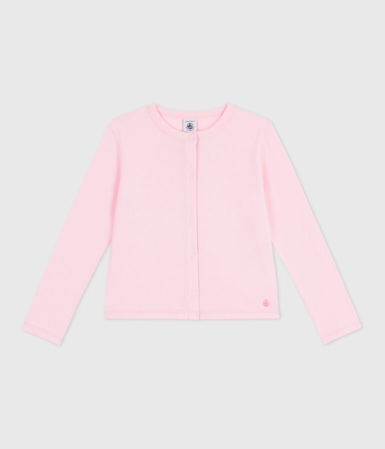 Children's plain cotton cardigan MARQUISE pink
