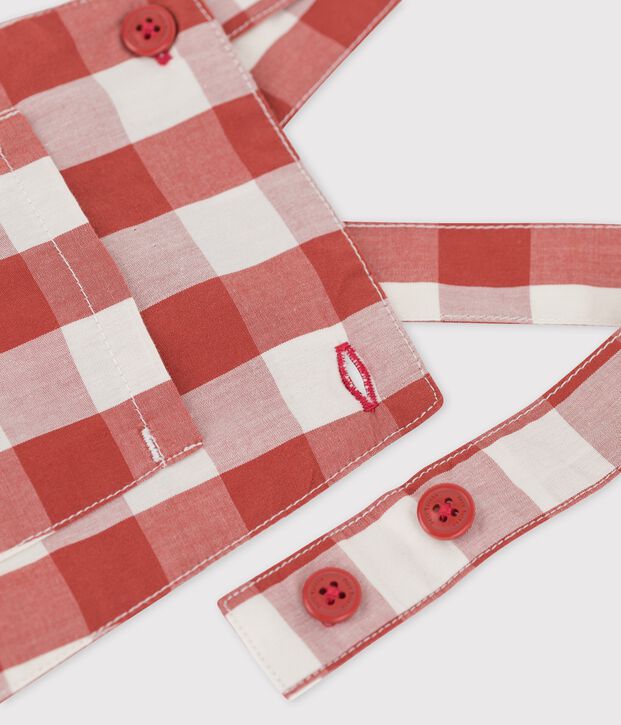 Babies' Poplin Dungaree Shorts brown/ecru