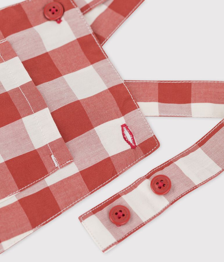 Babies' Poplin Dungaree Shorts brown/ecru