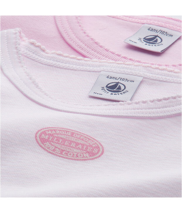 Lot de 2 t-shirts fille uni / milleraies . set