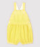 Baby Girls' Stripy Seersucker Dungaree Shorts SHINE yellow/MARSHMALLOW white