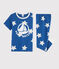 Children'Starry Print Ribbed Pyjamas MAJOR blue/ECUME white