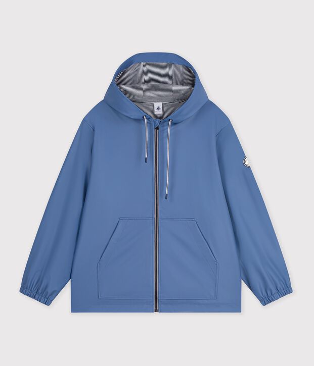 Women's short raincoat blue