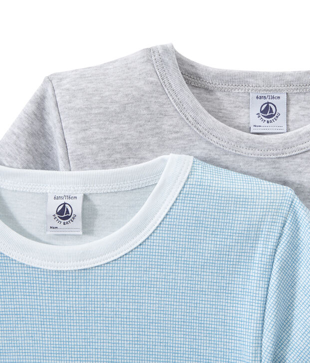 Set of 2 boys' short-sleeved t-shirts white