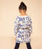 Girls' long-sleeved printed dress in brushed fleece. AVALANCHE white/MULTICO
