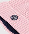 Children's knitted beanie hat lined in polar fleece CHARME pink