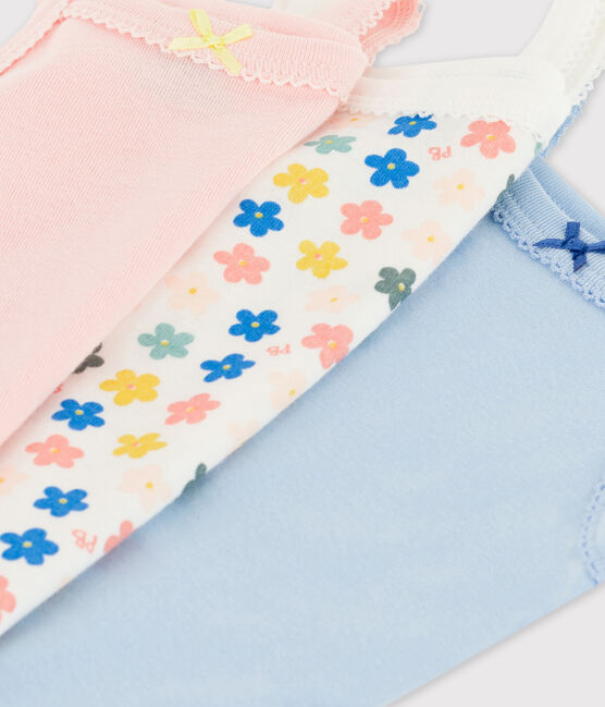 Babies' Floral Cotton Bodysuits with Straps - 3-Pack variante 1