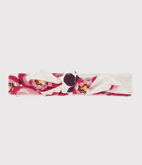 Girls' Printed Headband MONTELIMAR beige/MULTICO white